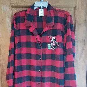 Woman's Disney Holiday Minnie Mouse Flannel Nightshirt